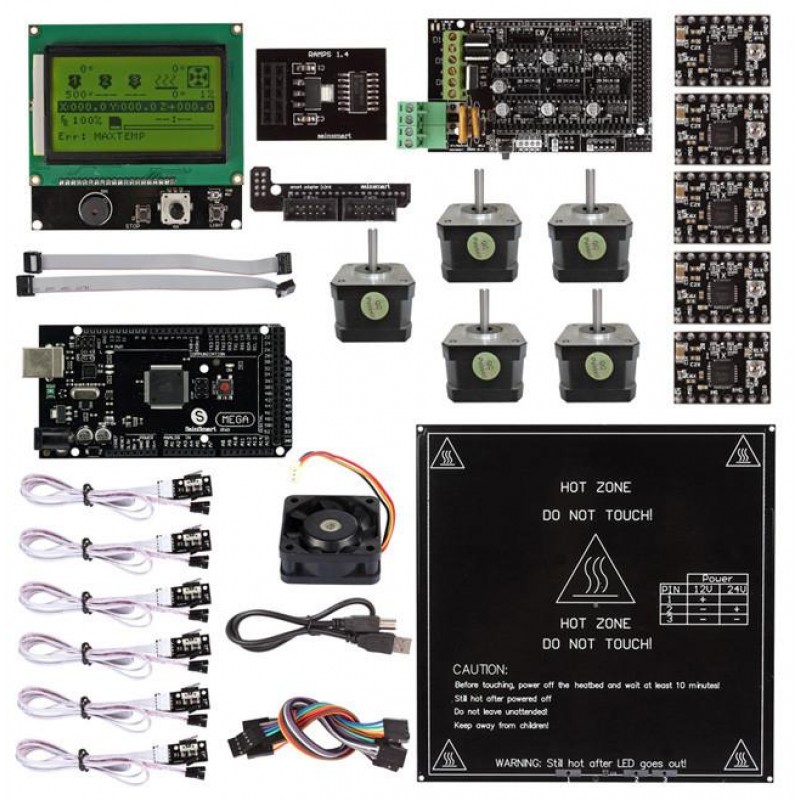 Ramps 1.4 + A4988 + Mega 2560 R3 + LCD 12864 3D Printer Controller Kit For RepRap [EU ONLY]